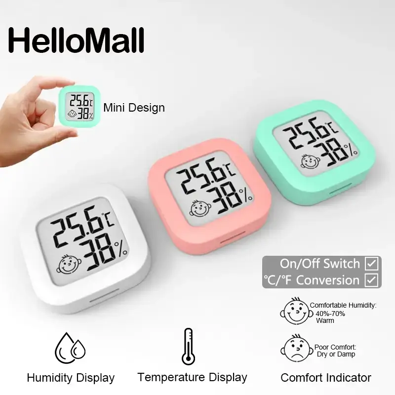 Mini Digital Indoor Thermo-hygrometer Thermometer LCD Hygrometer Temperature Room Gauge Sensor Humidity Meter